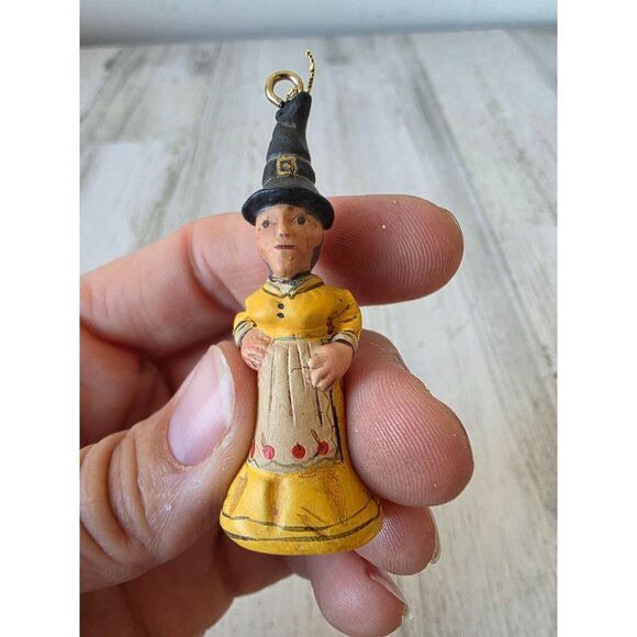 Dept 56 polliwoggs witch mini ornament Halloween shabby chic vintage tree - Picture 6 of 7